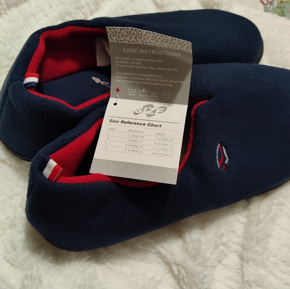 NWT Men's Polar Fleece Navy Blue Slippers, Size XL (13-14) - Picture 3 of 6